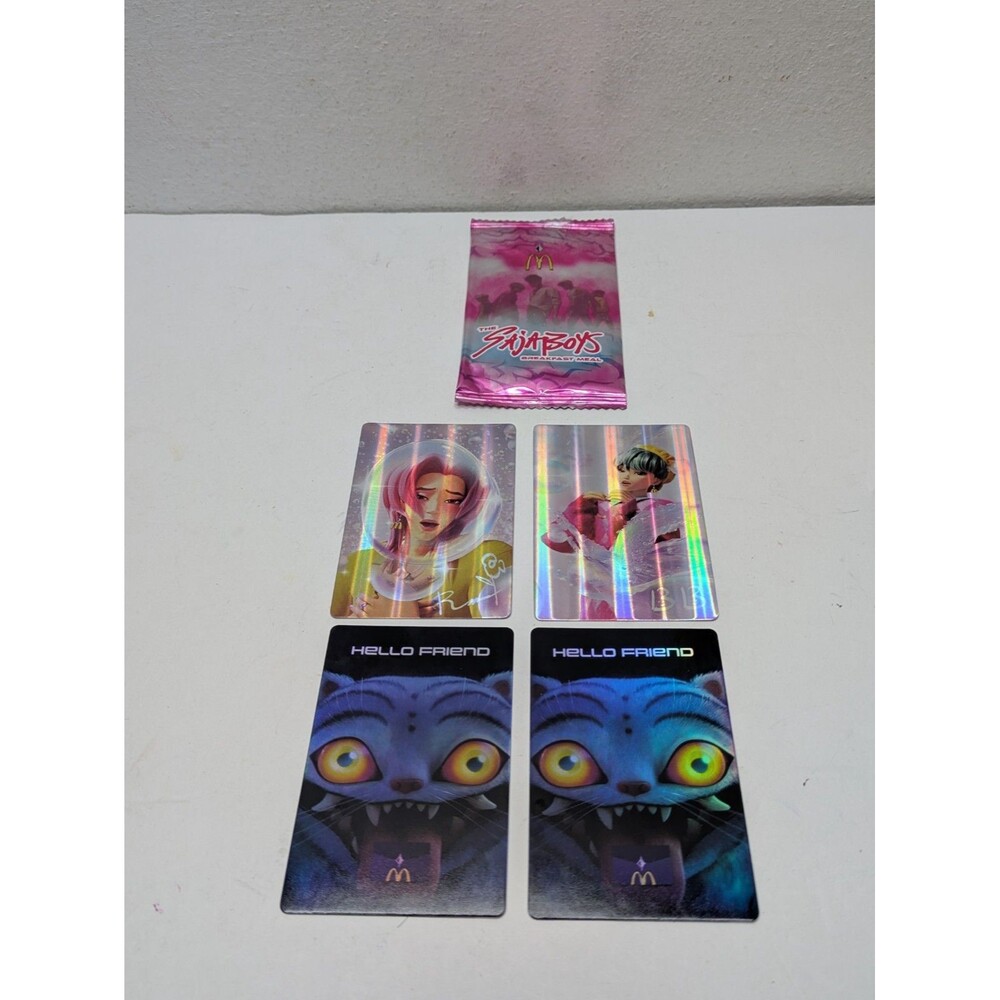 McDonalds Kpop Demon Hunters Baby Saja + Romance Exclusive Holo Cards Lot